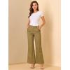 imageAllegra K Womens Bell Bottom 70s Long Pants High Waist Elegant Work TrousersBrown