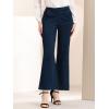 imageAllegra K Womens Bell Bottom 70s Long Pants High Waist Elegant Work TrousersDark Blue