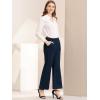 imageAllegra K Womens Bell Bottom 70s Long Pants High Waist Elegant Work TrousersDark Blue