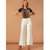 imageAllegra K Womens Bell Bottom 70s Long Pants High Waist Elegant Work TrousersWhite