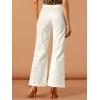 imageAllegra K Womens Bell Bottom 70s Long Pants High Waist Elegant Work TrousersWhite