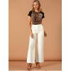 imageAllegra K Womens Bell Bottom 70s Long Pants High Waist Elegant Work TrousersWhite