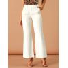 imageAllegra K Womens Bell Bottom 70s Long Pants High Waist Elegant Work TrousersWhite