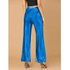 imageAllegra K Womens Christmas Metallic Party Shiny Sparkle High Waist Wide Leg Flare Palazzo PantsBlue