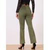 imageAllegra K Womens Faux Suede Pants Business Casual Wide Legs Bell Bottom Flared TrousersArmy Green