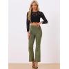 imageAllegra K Womens Faux Suede Pants Business Casual Wide Legs Bell Bottom Flared TrousersArmy Green