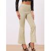 imageAllegra K Womens Faux Suede Pants Business Casual Wide Legs Bell Bottom Flared TrousersBeige