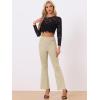 imageAllegra K Womens Faux Suede Pants Business Casual Wide Legs Bell Bottom Flared TrousersBeige