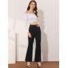 imageAllegra K Womens Faux Suede Pants Business Casual Wide Legs Bell Bottom Flared TrousersBlack