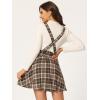 imageAllegra K Womens Halloween Tartan Skirt Gothic Plaid High Waist Detachable Suspender SkirtsBrown