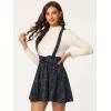 imageAllegra K Womens Halloween Tartan Skirt Gothic Plaid High Waist Detachable Suspender SkirtsDark Blue