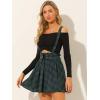 imageAllegra K Womens Halloween Tartan Skirt Gothic Plaid High Waist Detachable Suspender SkirtsGreen