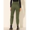 imageAllegra K Womens High Waist Utility Trousers Casual Stretch Twill Cargo Pants with PocketsGreen