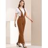 imageAllegra K Womens Overalls Wide Leg Pants Slant Pocket Long Suspenders JumpsuitBrown