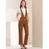 imageAllegra K Womens Overalls Wide Leg Pants Slant Pocket Long Suspenders JumpsuitBrown