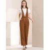 imageAllegra K Womens Overalls Wide Leg Pants Slant Pocket Long Suspenders JumpsuitBrown