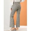 imageAllegra K Womens Plaid Pants Elastic Waist Bussiness Casual Work Office Long TrousersBrown Grey