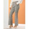 imageAllegra K Womens Plaid Pants Elastic Waist Bussiness Casual Work Office Long TrousersBrown Grey