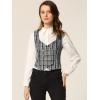 imageAllegra K Womens Steampunk Vest Suit Racerback Vintage Plaid WaistcoatBlack