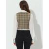 imageAllegra K Womens Steampunk Vest Suit Racerback Vintage Plaid WaistcoatBrown