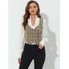 imageAllegra K Womens Steampunk Vest Suit Racerback Vintage Plaid WaistcoatBrown