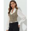 imageAllegra K Womens Steampunk Vest Suit Racerback Vintage Plaid WaistcoatBrown