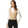 imageAllegra K Womens Steampunk Vest Suit Racerback Vintage Plaid WaistcoatKhaki