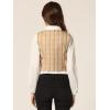 imageAllegra K Womens Steampunk Vest Suit Racerback Vintage Plaid WaistcoatKhaki