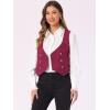 imageAllegra K Womens Steampunk Vest Suit Racerback Vintage Plaid WaistcoatRed