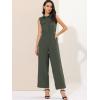 imageAllegra K Womens Wide Leg Jumpsuit 2024 Sleeveless Collared Tie Waist Coverall Button Down Cargo JumpsuitsArmy Green