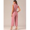 imageAllegra K Womens Wide Leg Jumpsuit 2024 Sleeveless Collared Tie Waist Coverall Button Down Cargo JumpsuitsPink