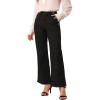 imageAllegra K Womens Bell Bottom 70s Long Pants High Waist Elegant Work TrousersBlack