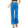 imageAllegra K Womens Christmas Metallic Party Shiny Sparkle High Waist Wide Leg Flare Palazzo PantsBlue