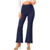 imageAllegra K Womens Faux Suede Pants Business Casual Wide Legs Bell Bottom Flared TrousersNavy Blue