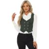 imageAllegra K Womens Steampunk Vest Suit Racerback Vintage Plaid WaistcoatGreen