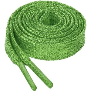 imageAllegra K Glitter Shiny Metallic Sparkling Shimmery Flat Sneakers Shoelace Shoe Laces StringsLight Green