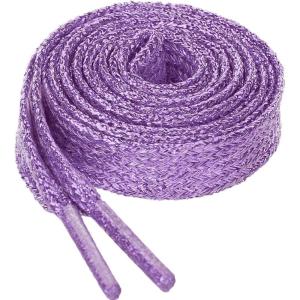 imageAllegra K Glitter Shiny Metallic Sparkling Shimmery Flat Sneakers Shoelace Shoe Laces StringsLight Purple