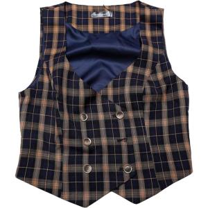 imageAllegra K Womens Steampunk Vest Suit Racerback Vintage Plaid WaistcoatDark Blue