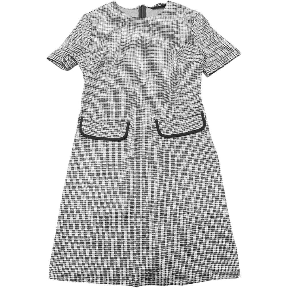 imageAllegra K Work Dresses for Womens Short Sleeve Vintage Houndstooth Plaid 2024 Formal Sheath DressBlack White