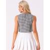 imageAllegra K Ginham Top for Womens Sleeveless 1950s Vintage Summer BlouseBlack