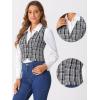 imageAllegra K Plaid Vest for Womens Single Breasted Sleeveless Racerback Vintage WaistcoatBlack White