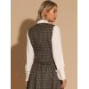 imageAllegra K Plaid Vest for Womens Single Breasted Sleeveless Racerback Vintage WaistcoatBrown