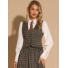 imageAllegra K Plaid Vest for Womens Single Breasted Sleeveless Racerback Vintage WaistcoatBrown