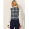 imageAllegra K Plaid Vest for Womens Single Breasted Sleeveless Racerback Vintage WaistcoatGrey Blue