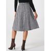 imageAllegra K Vintage Plaid Skirts for Womens High Waist Pleated ALine Midi SkirtBlack