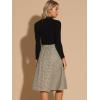 imageAllegra K Vintage Plaid Skirts for Womens High Waist Pleated ALine Midi SkirtBrown