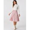 imageAllegra K Vintage Plaid Skirts for Womens High Waist Pleated ALine Midi SkirtPink