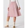 imageAllegra K Vintage Plaid Skirts for Womens High Waist Pleated ALine Midi SkirtPink