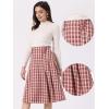 imageAllegra K Vintage Plaid Skirts for Womens High Waist Pleated ALine Midi SkirtRed