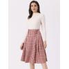 imageAllegra K Vintage Plaid Skirts for Womens High Waist Pleated ALine Midi SkirtRed